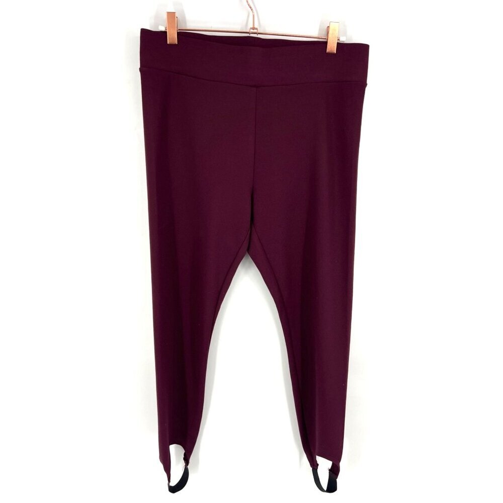 Daily Ritual Womens Burgundy Stirrup Leggings Size Large Casual